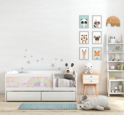 Детская кроватка Junior 1 с УФ вставкой (Nuki-Tuki)